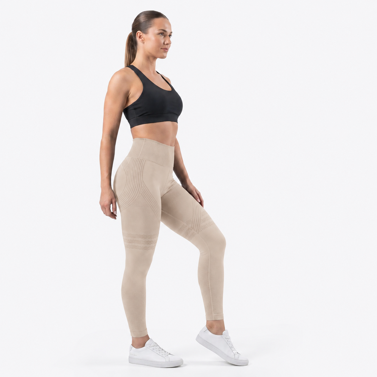 Legging Sculptant 3D BELLFIT – Beige (vue 3)